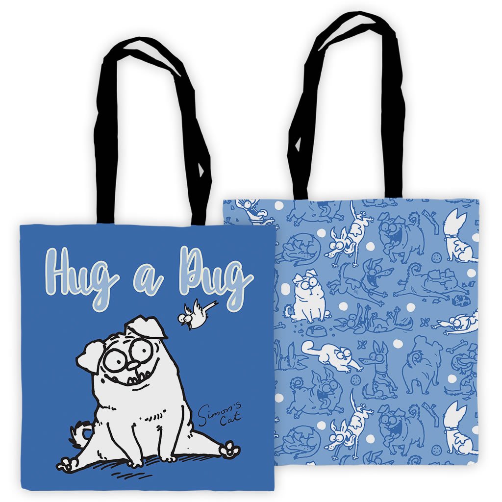 Cute pug Tote Bag by Art Galaxy - Pixels